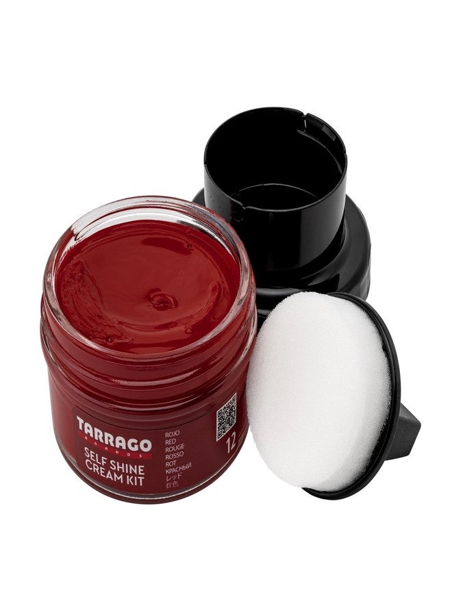 Tarrago Self Shine Shoe Polish with Applicator – Quick Shine Shoe Cream for Leather Boots and Shoes - 1.76 Fl. Oz – Red #12 - Image 1